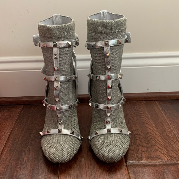 Valentino Rockstud body tech booties 36.5 silver - Picture 8 of 8
